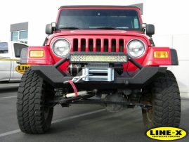 Jeep bumper winch arches with LINE-X