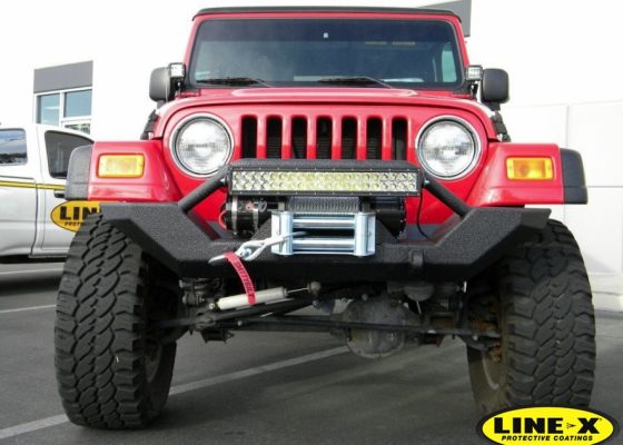 Jeep bumper winch arches with LINE-X