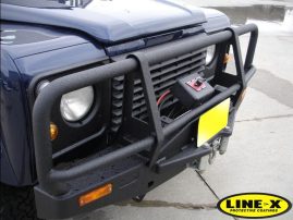 Land Cruiser bars bumpers roof lower Rockers-LINE-X coated