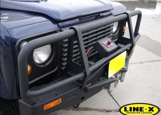 Land Cruiser bars bumpers roof lower Rockers-LINE-X coated
