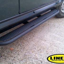 Land Rover side steps with line-x