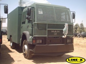 MAN Army Trucks with LINE-X