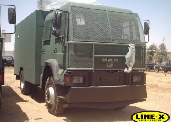 MAN Army Trucks with LINE-X
