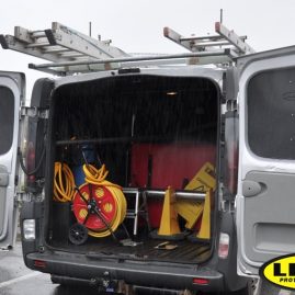Window cleaning van with LINE-X waterproof seal